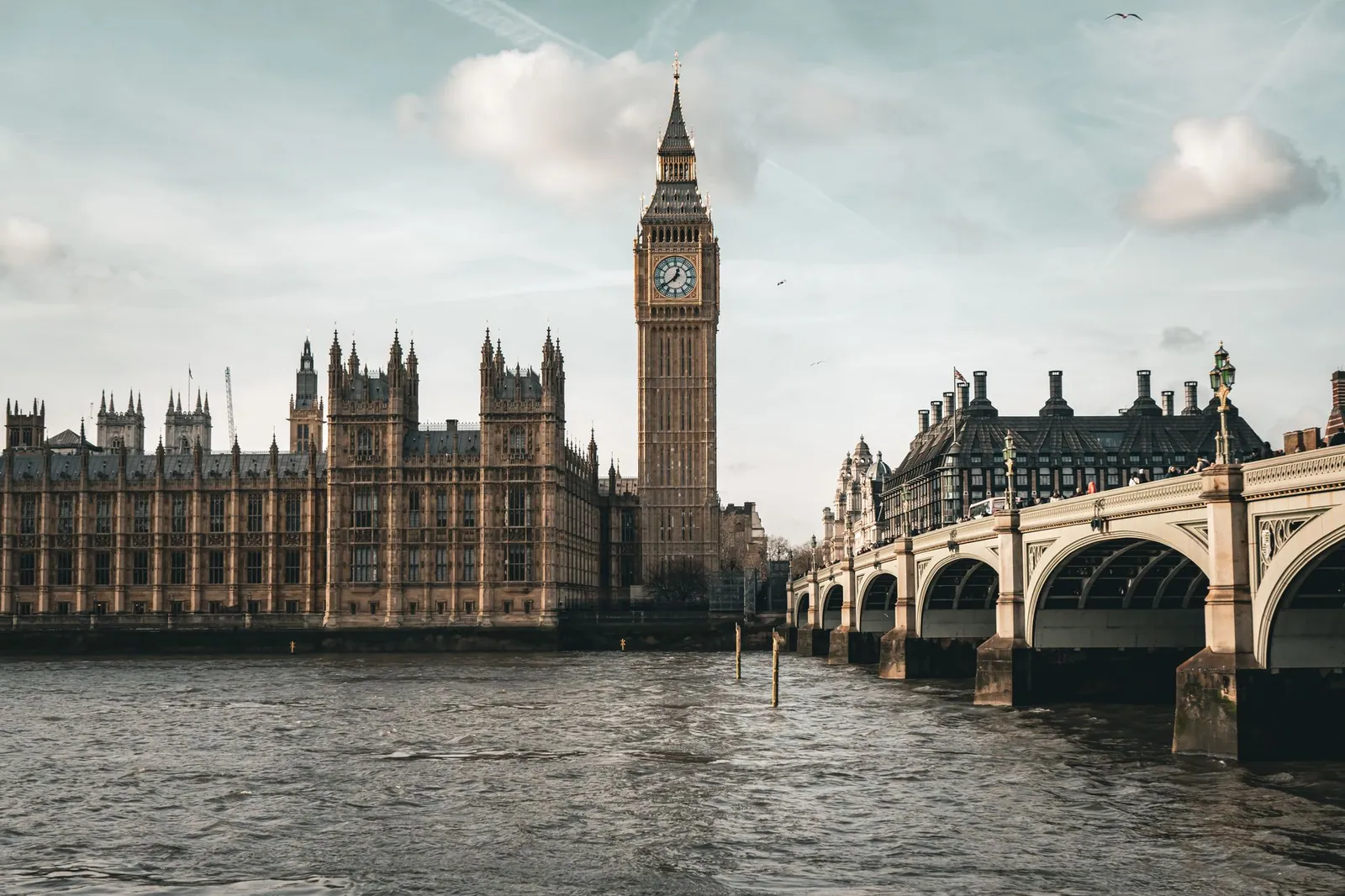 Big Ben and Westminster Bridge in London